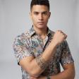 Print Blue Shirt : Party