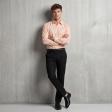 Self Design Peach Shirt : Slim