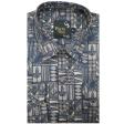 Print Blue Shirt : Party