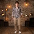 Print Blue Shirt : Party