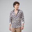 Print Blue Shirt : Party