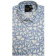 Print Blue Shirt : Party