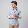 Print Blue Shirt : Party