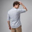 Print Blue Shirt : Party
