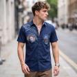 Handpainted Navy Blue Shirt : Ditto
