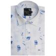 Print Blue Shirt : Party