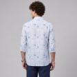 Print Blue Shirt : Party