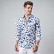 Print Blue Shirt : Party