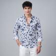 Print Blue Shirt : Party