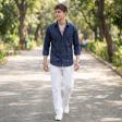 Print Blue Shirt : Party