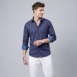 Print Blue Shirt : Party