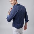 Print Blue Shirt : Party