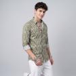 Print Green Shirt : Party