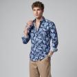 Print Blue Shirt : Party
