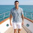 Print Blue T-shirt : Regular