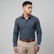 Checks Navy Blue Shirt : Business