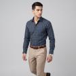 Checks Navy Blue Shirt : Business