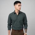 Checks Dark Green Shirt : Business