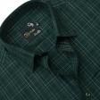 Checks Dark Green Shirt : Business