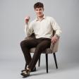 Self Design Fawn Shirt : Business