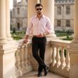 Self Design Pink Shirt : Business