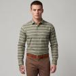 Stripes Light Green Shirt : Slim