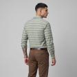 Stripes Light Green Shirt : Slim