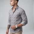 Print Blue Shirt : Slim
