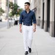 Plain Navy Blue Shirt : Slim