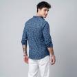 Print Blue Shirt : Slim
