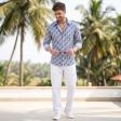 Print Blue Shirt : Slim