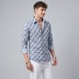 Print Blue Shirt : Slim