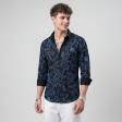 Print Blue Shirt : Slim