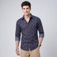 Print Navy Blue Shirt : Slim
