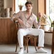 Print Cream Shirt : Slim