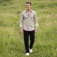 Print Cream Shirt : Slim
