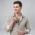 Print Cream Shirt : Slim