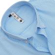 Stripes Aqua Blue Shirt : Slim