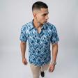 Print Blue Shirt : Party