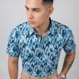 Print Blue Shirt : Party