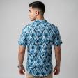 Print Blue Shirt : Party