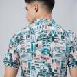 Print Blue Shirt : Party
