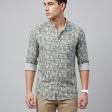 Print Green Shirt : Party