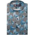 Print Blue Shirt : Party