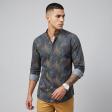 Print Blue Shirt : Party