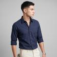 Self Design Navy Blue Shirt : Ditto