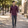 Self Design Maroon Shirt : Ditto