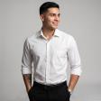 Self Design White Shirt : Business
