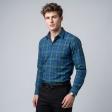 Checks Dark Green Shirt : Business