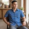 Print Navy Blue Shirt : Party